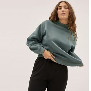 Everlane ReNew Mockneck The Track Sweatshirt Sage Green Size small NWOT